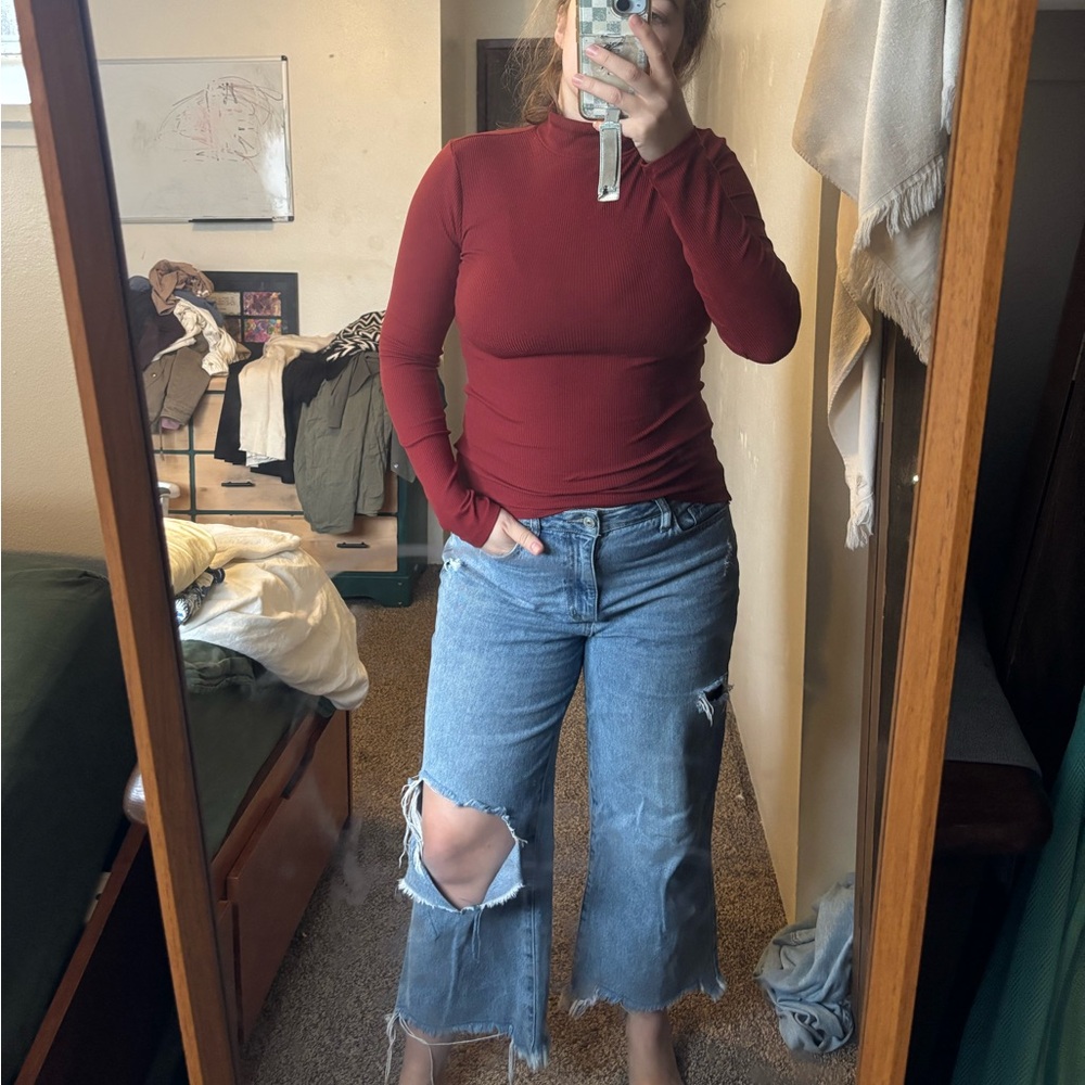 No Boundaries Burgundy Ribbed Top